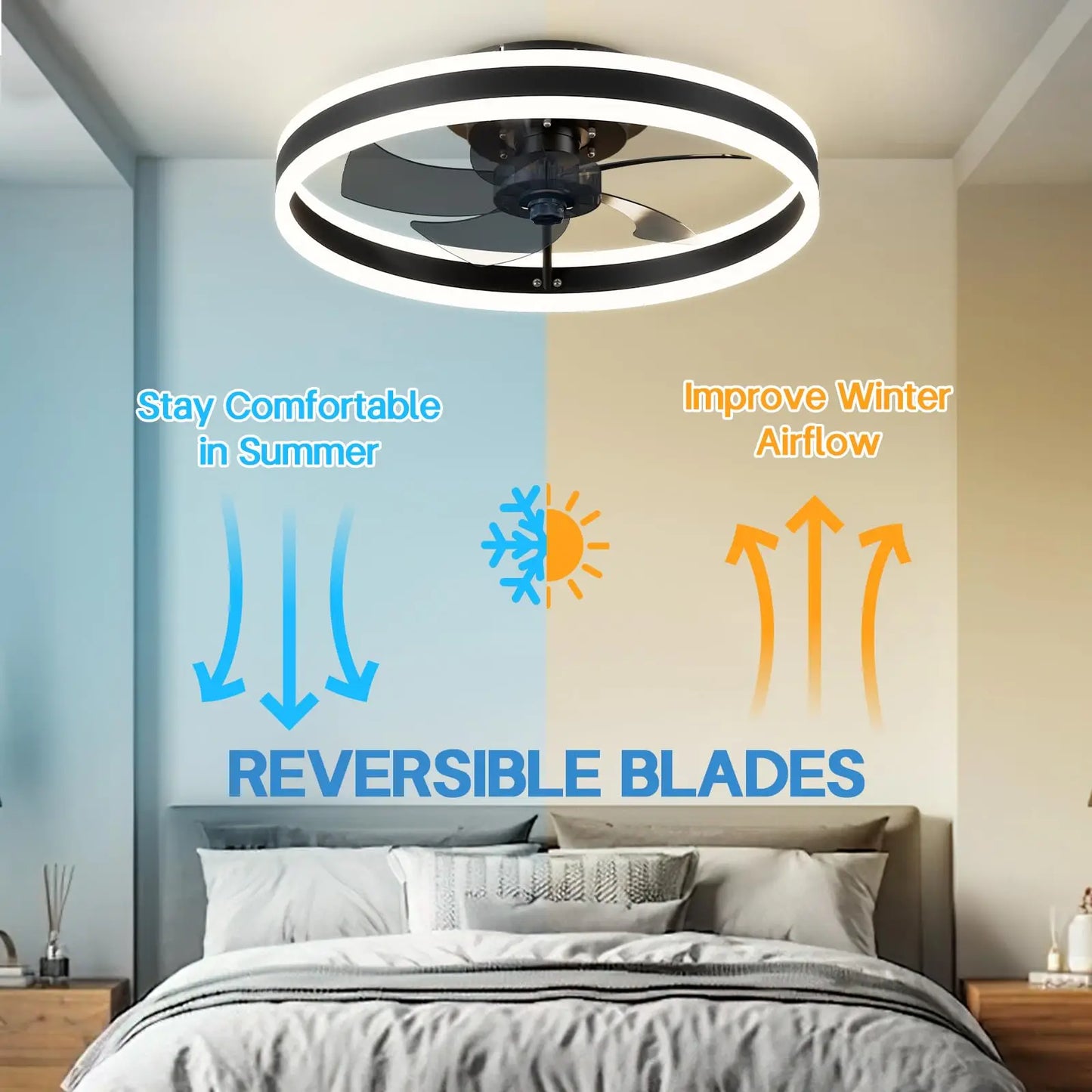 Ceiling Fan With Light And Remote Control Fanstira LED Lamp Small Decorative Fans Cooler Decoration For Bedroom Home Appliance