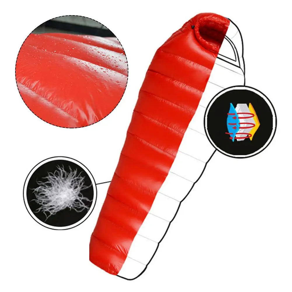 Camping Sleeping Bag Outdoor Lightweight 4 Season Warm Cold Envelope Backpacking Sleeping Bag Traveling Hiking Down Sleeping Bag