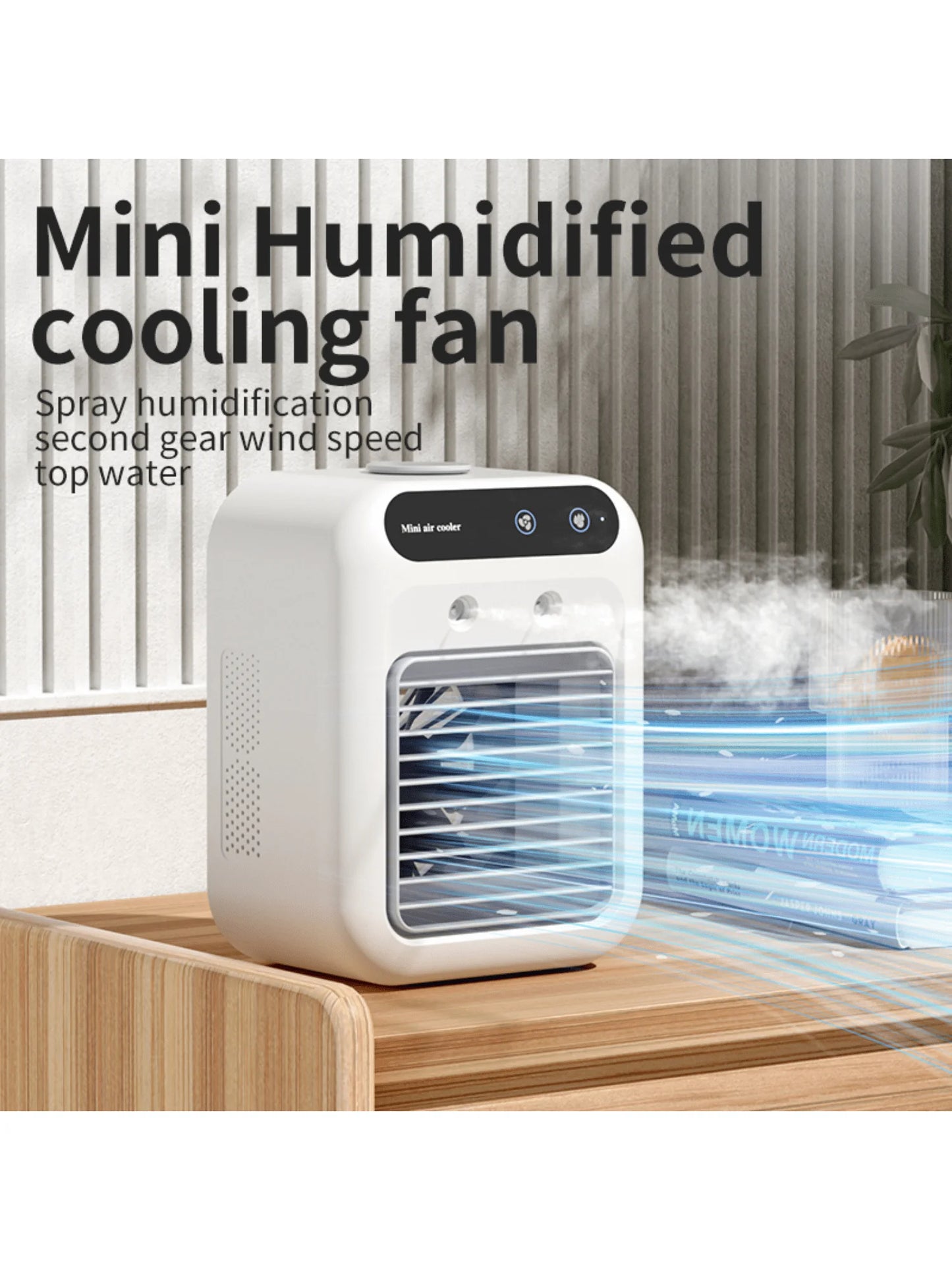 Air cooler small air conditioner office humidification refrigeration small leafless cold fan spray cooling machine air condition