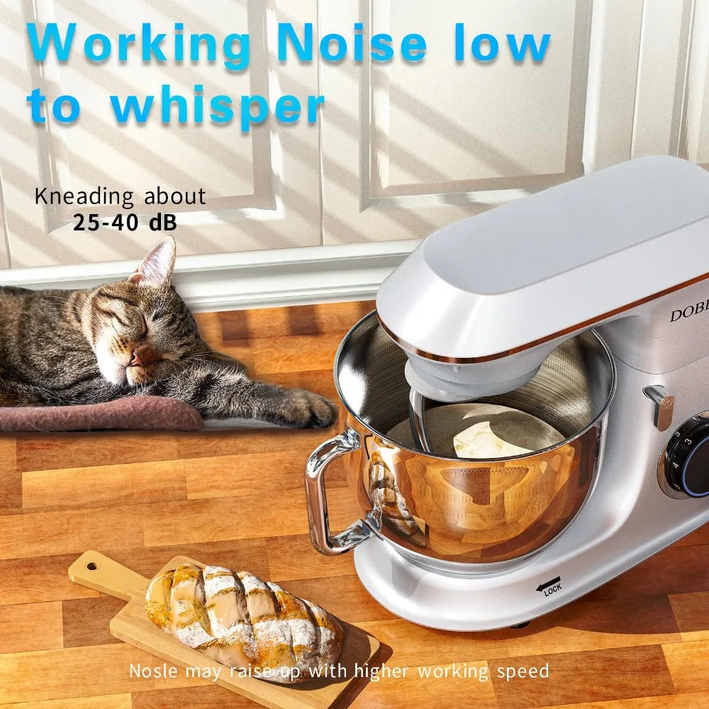 Electric Stand mixer, 9.5QT 660W 7Speeds Tilt-Head Dough Mixers, Bread Mixer with Dough Hook, Whisk, Beater, Splash Guard