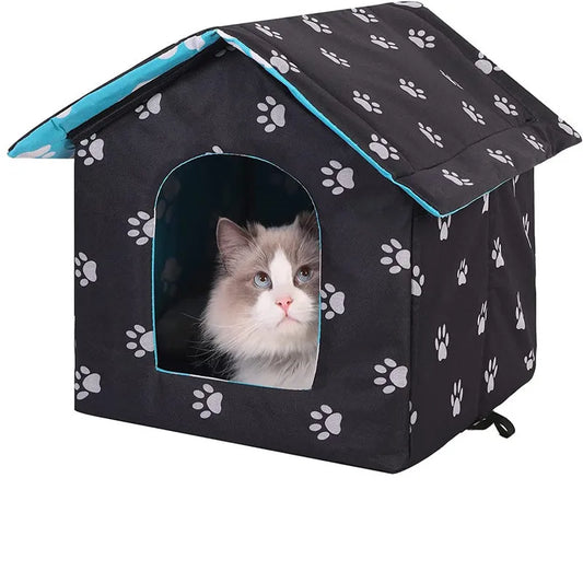 Waterproof Cat House for Outdoors Rainproof Dog House Cat House Villa Tent Collapsible Pet Shelter Foldable Pet House for Dogs