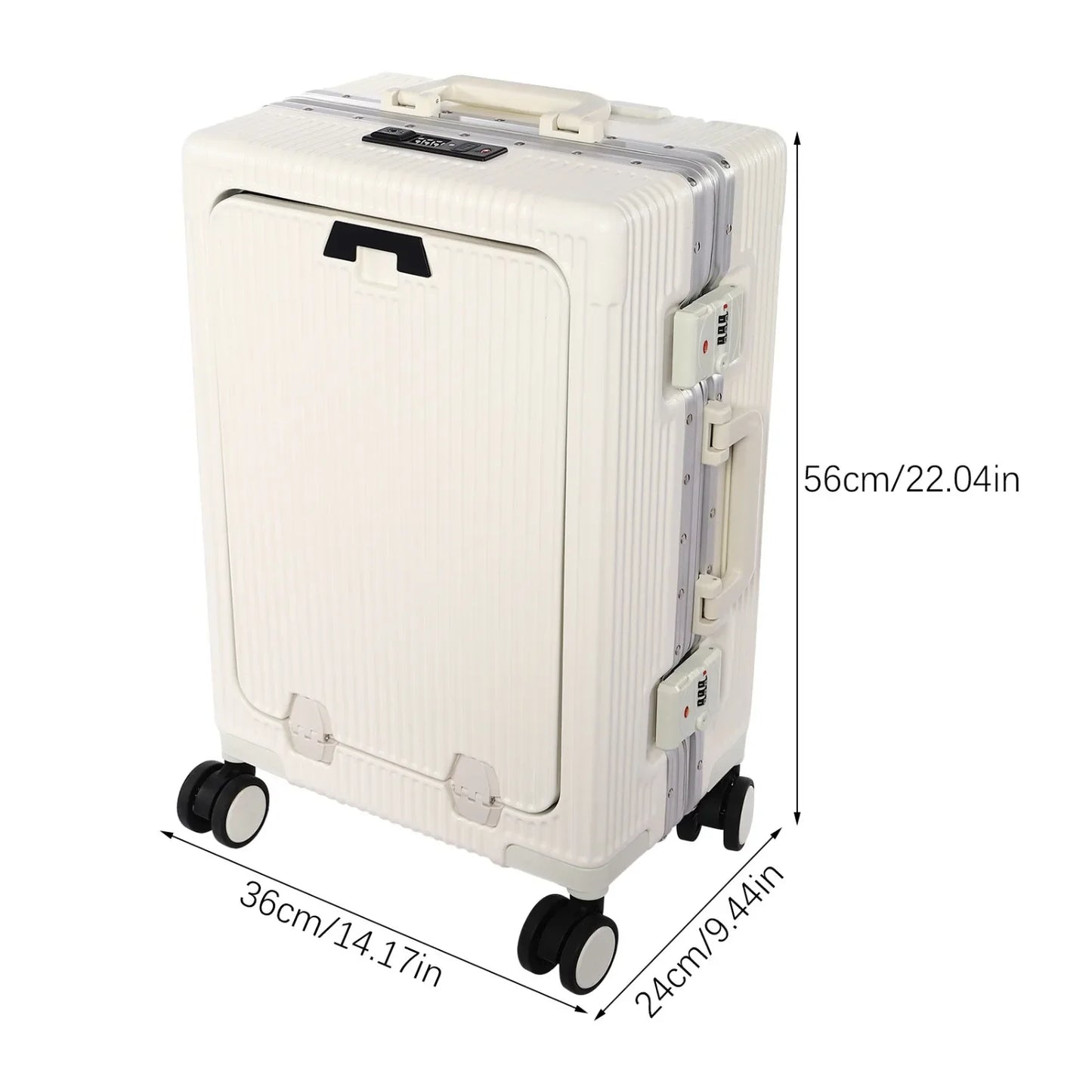 Boarding Suitcase, Portable Luggage Spinner, 20-Inch Travel Suitcase Carry on With Usb Charging Port Multi-Functional