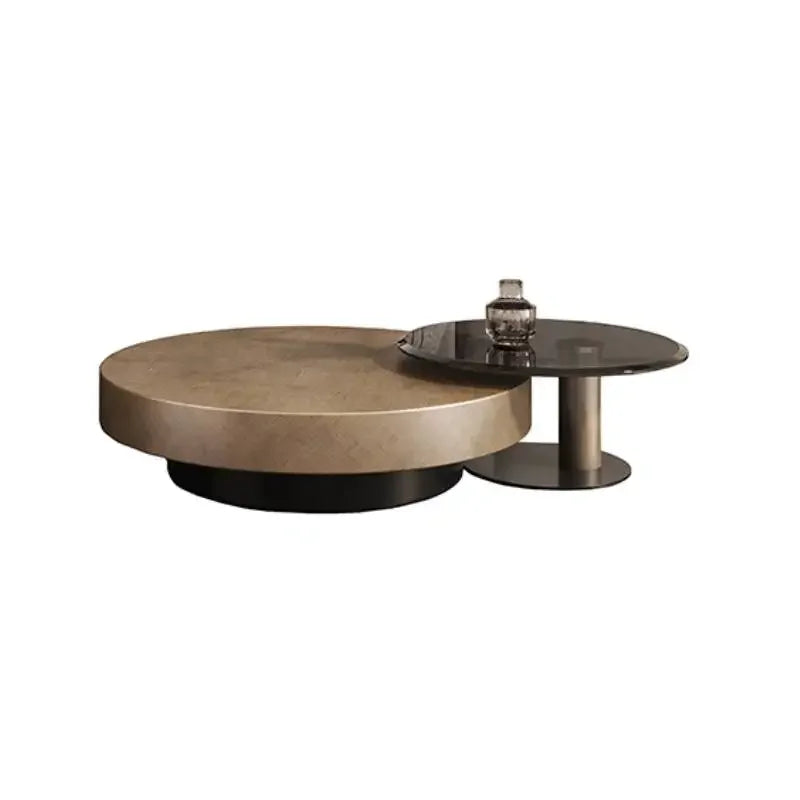 Designer Stainless Steel Coffee Tables European Luxury Round Tea Table Living Room Furniture Italian Tempered Glass Furniture