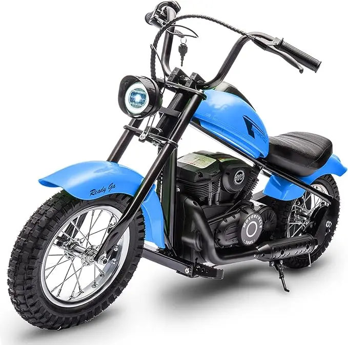 Electric Motorcycle for Kids, 24V 250W Kids Electric Dirt Bike Two Speed Max Up to 14MPH & 60 Minutes Continuous with Led Lights
