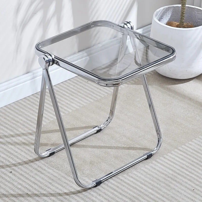 Folding Side Table - Fashionable Transparent Coffee Table for Living Room Sofa Corner & Balcony Coffe Table