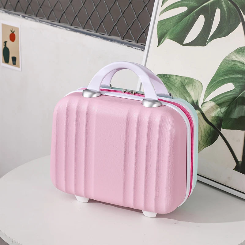 Lightweight Mini Travel Suitcase Makeup Box Waterproof Hand Luggage Storage Box Makeup Box Portable Small Boarding Case 14 inch