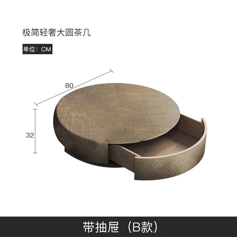 Designer Stainless Steel Coffee Tables European Luxury Round Tea Table Living Room Furniture Italian Tempered Glass Furniture