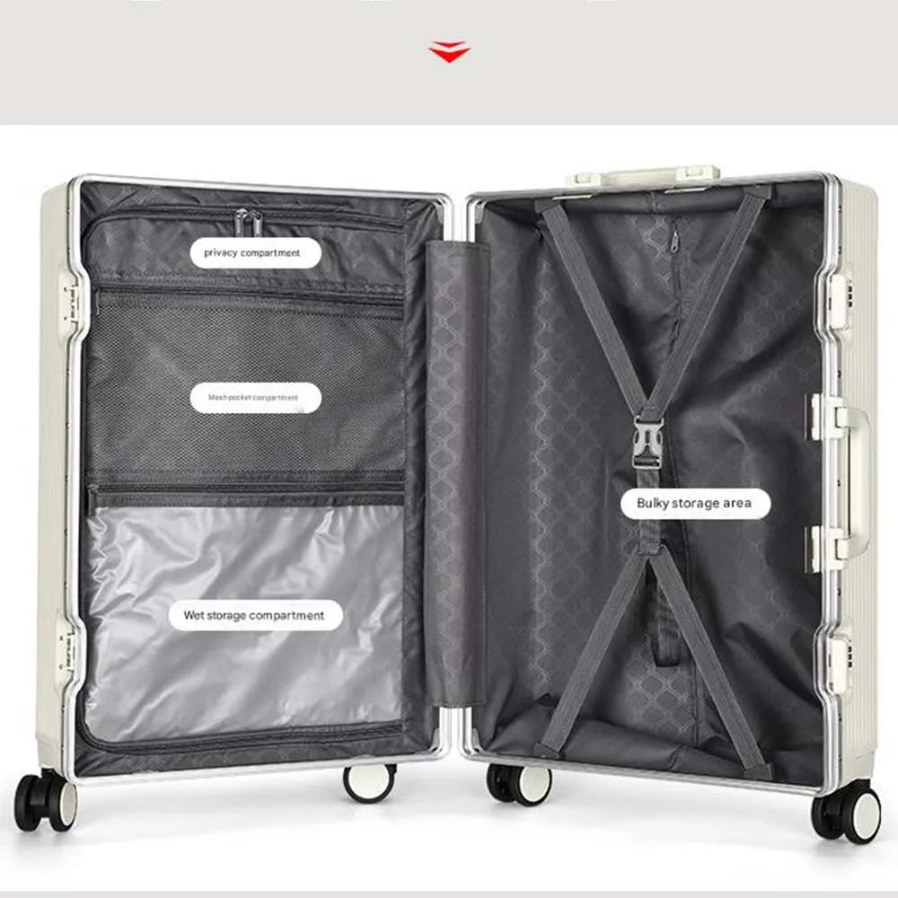 20 Inch Rolling Trolley Case Front Opening Cabin Suitcase Spinner Wheel USB Charging Travel Luggage With TSA Lock For Men Women