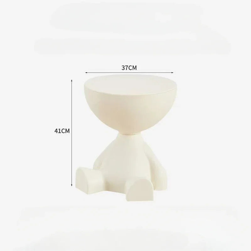 Cream Coffee Table Sofa Side Table Creative Wide Storage Area Modern Simple Home Safety Non-toxic Materials Plastic Round Table