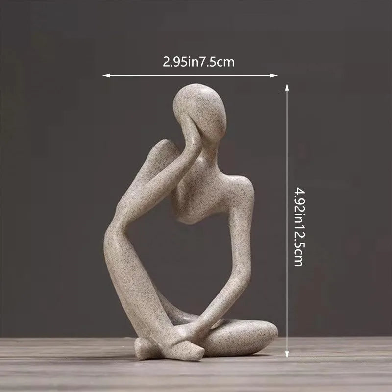 Sculpture, sandstone resin philosopher statue decoration, living room dining table decoration