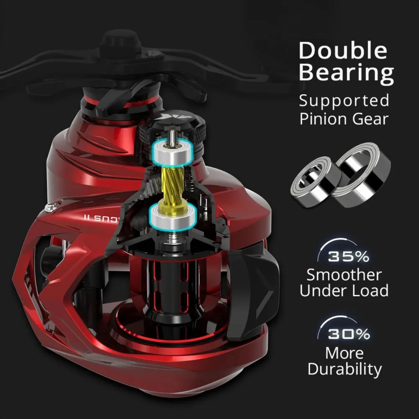 Spartacus Red Color Baitcasting Reel 8KG Max Drag 7+1 High Speed Gear Ratio Fishing Coil