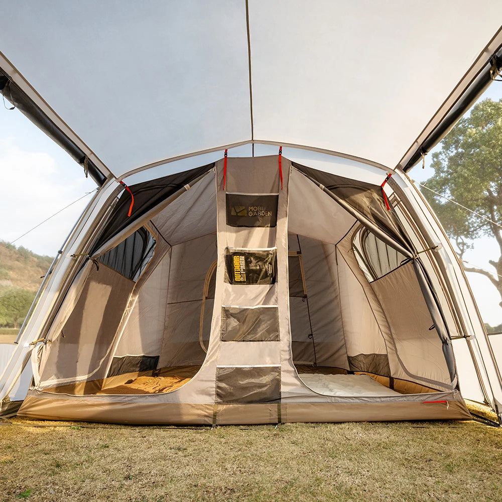 MOBI GARDEN Camping LS4 Tunnel Tent Living Shell Tent Large Blow Tent Invite Space Two Bedrooms