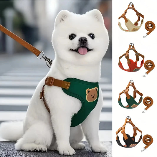 Pet Dog Harness Lead Leash Set Small Medium Dog Vest Harness Puppy Cat Chest Strap French Bulldog Chihuahua Harness Pet Supplies