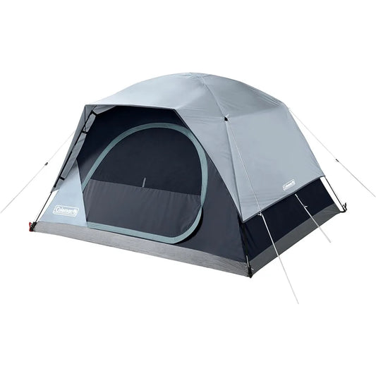 Skydome Camping Tent with LED Lights, Weatherproof 4/8 Person Family Tent Includes Pre-Attached Poles