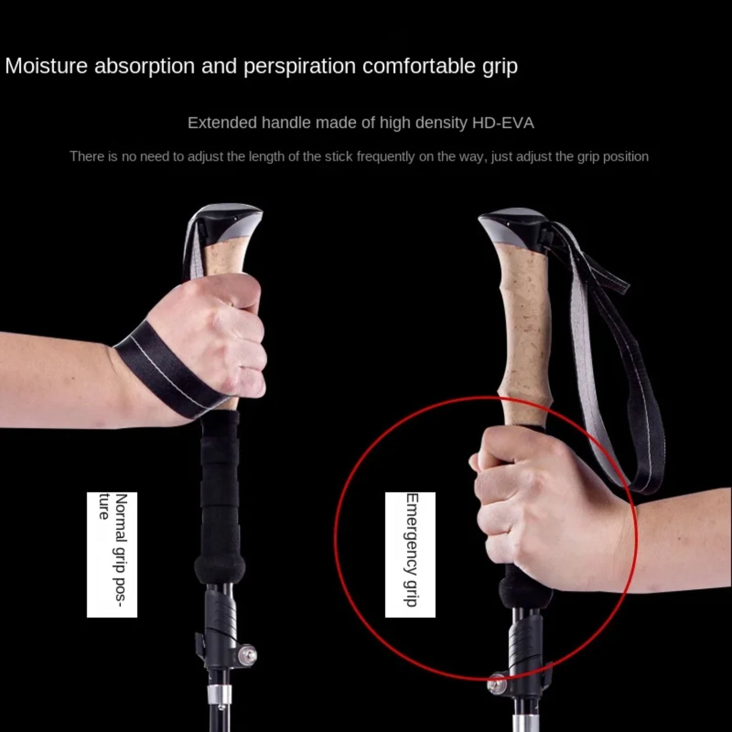 Ultra Light Weight Trekking Poles Folding Hiking Sticks Aluminium Alloy Walking Cane Climbing Hiking Poles Hiking Accessories