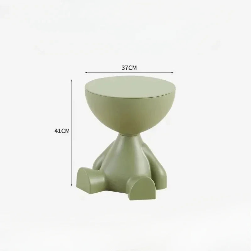 Cream Coffee Table Sofa Side Table Creative Wide Storage Area Modern Simple Home Safety Non-toxic Materials Plastic Round Table