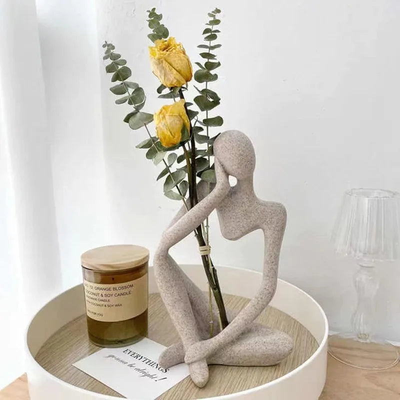 Sculpture, sandstone resin philosopher statue decoration, living room dining table decoration