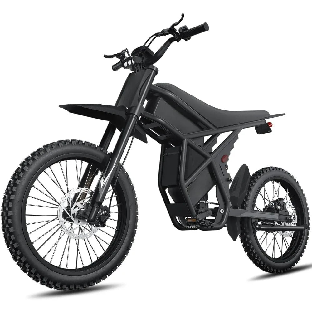 Electric Dirt Bike for Adults 2000W(Peak), with 25 Inch Tires, Max 37 MPH & 85 Mile Long Range, Dual Battery Electric Bike