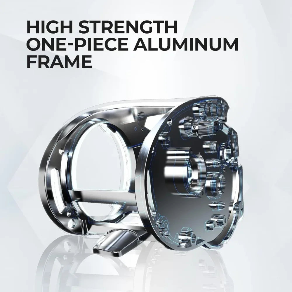 Fishing Reel, 38Lbs Maximum Resistance Aluminum Alloy Frame Baitcasting Reel, with 6.6:1/8.1:1 Gear Ratio To Choose From