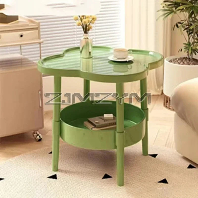 Small tea table, with leg seat, casual white, save space, very suitable for dormitory, living room, bedroom