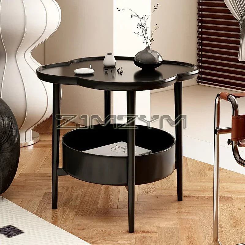 Small tea table, with leg seat, casual white, save space, very suitable for dormitory, living room, bedroom