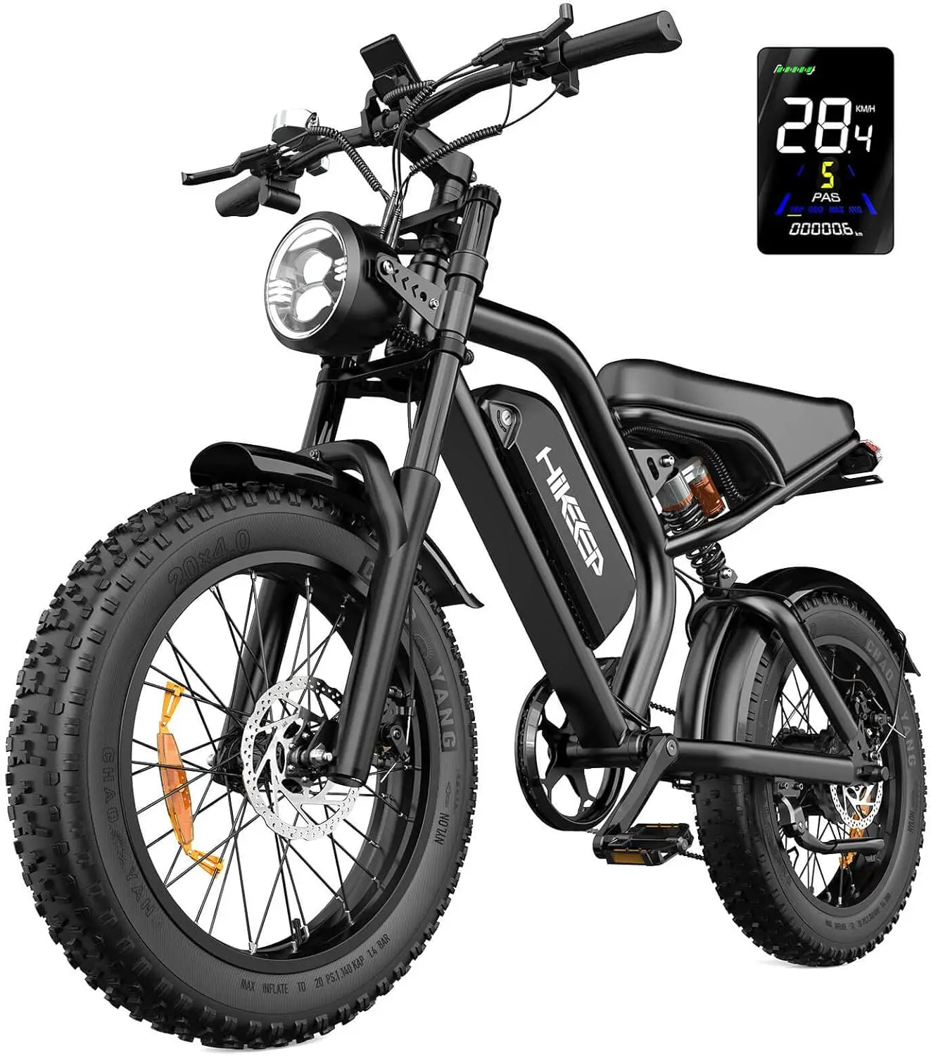 Electric Bike,20”x 4”Fat Tire,Peak 1500W Motor,7 Speed Electric Motorcycle Bicycle, 48V15AH/13AH Battery 3 Riding Modes Up to