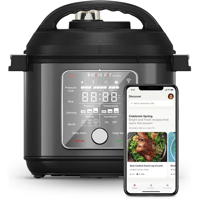 Instant Pot Pro Plus Wi-Fi Smart 10-in-1, Pressure Cooker, Slow Cooker, Rice Cooker, Steamer, Sauté Pan, Yogurt Maker, Warmer