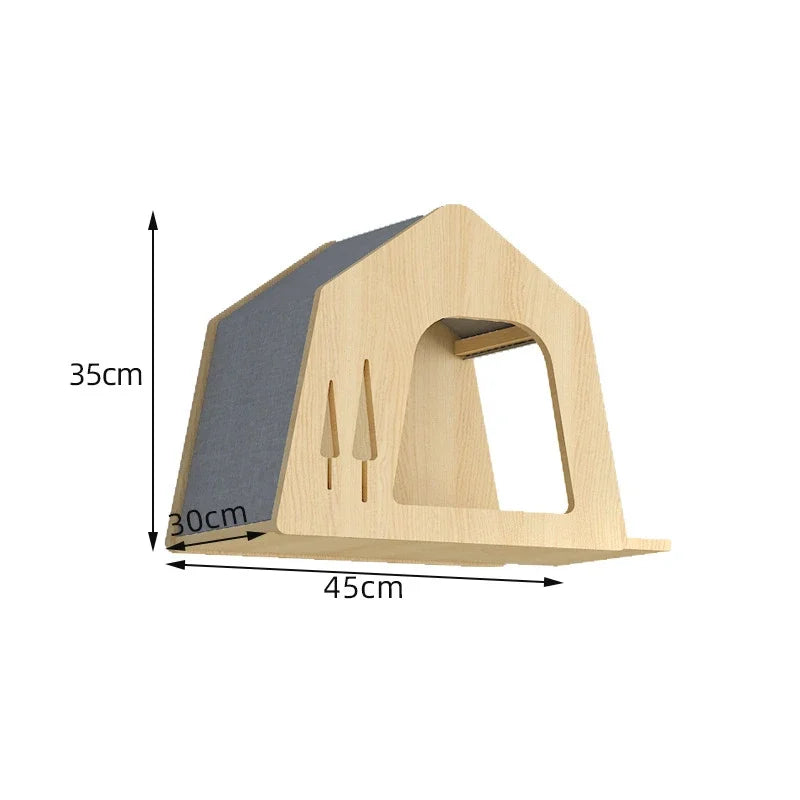 Wooden Wall Climbing Set for Cat, Tree Tower, Pet Accessories, Training Supplies, DIY, Match Your Own, Villa, Products