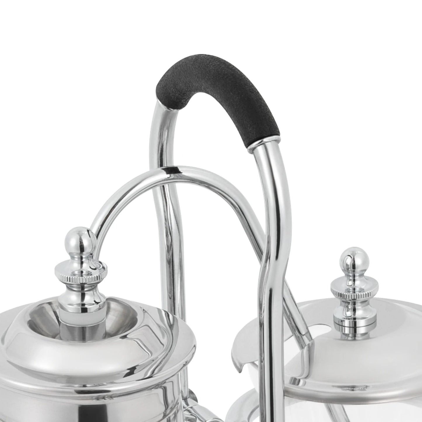 Retro Siphon Coffee Maker, 37Qt Capacity, Alcohol Lamp with Temperature Control, Plastic Filter for Pure Taste,  Stainless