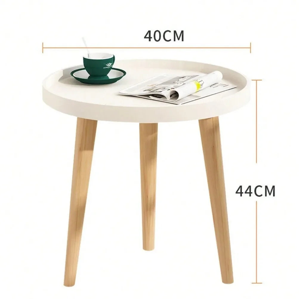Modern Solid Wood Legs Coffee Table Living Room Sofa Side Table Bedroom Round Coffee Table Living Room Furniture Decoration