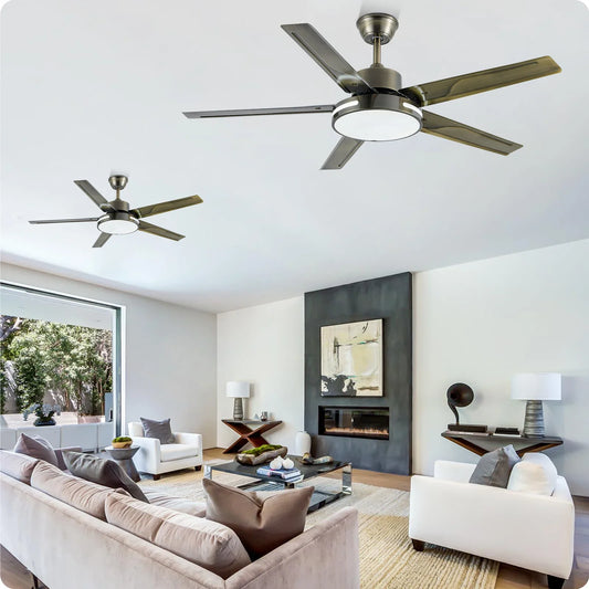 52 inch living room ceiling fan lamp DC motor reversible blade remote control modern home appliances room bedroom ventilation