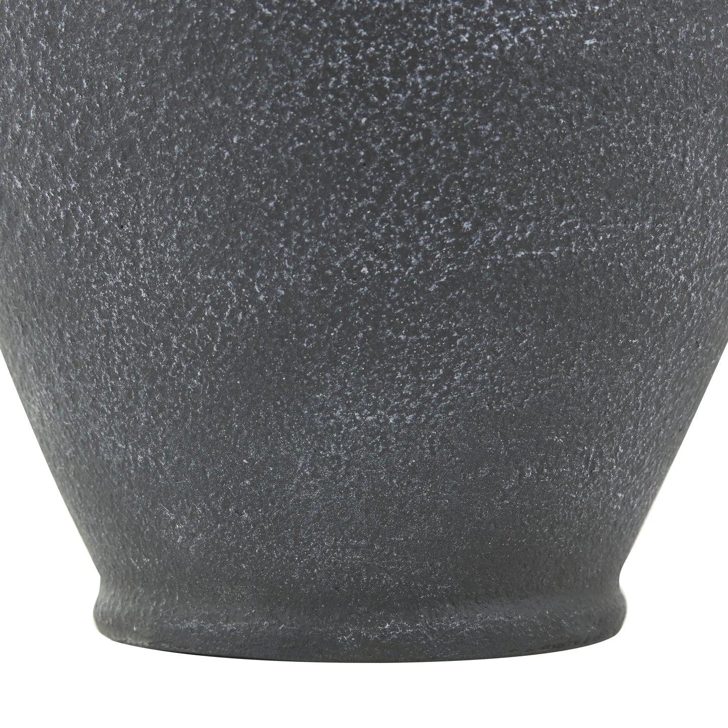 16 Whitewashed Textured Amphora Black Ceramic Vase with 2 Handles