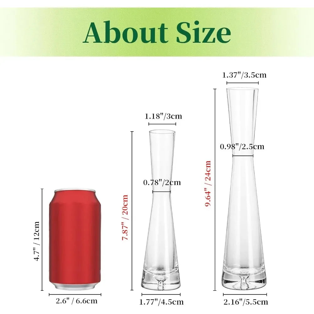 Glass Bud Vases for Centerpieces Set of 36, Handmade Modern Clear Small Skinny Decorative, Vases