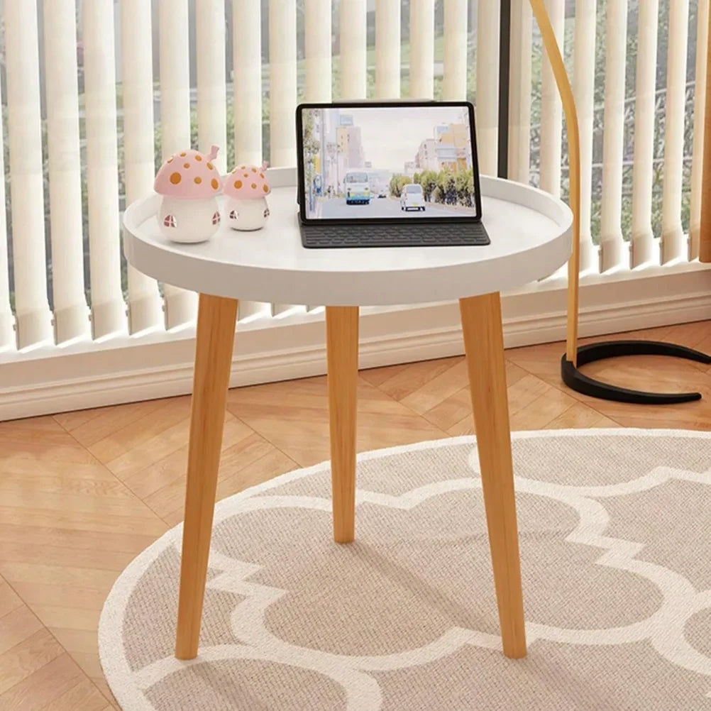 Modern Solid Wood Legs Coffee Table Living Room Sofa Side Table Bedroom Round Coffee Table Living Room Furniture Decoration