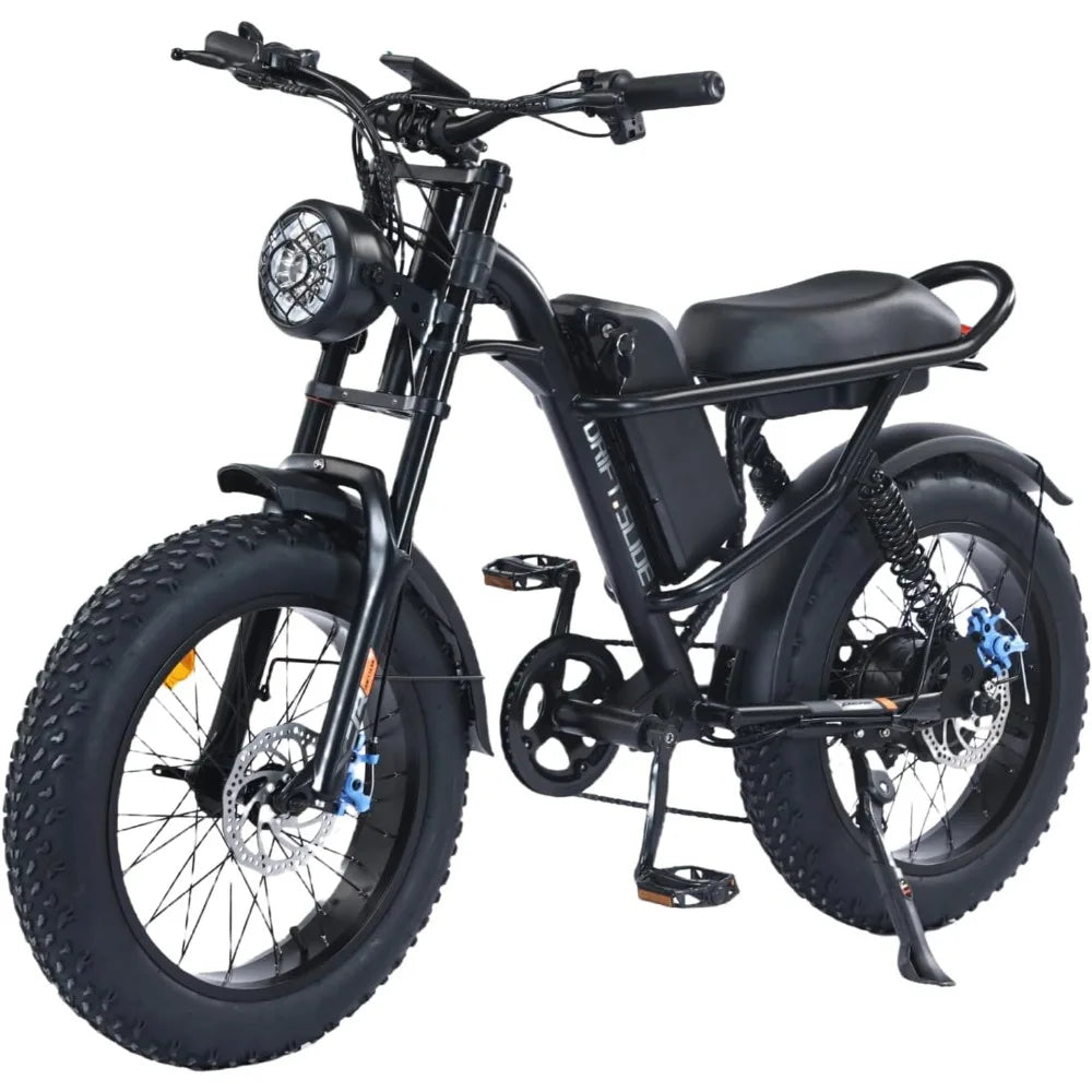 1500W Peak Power Electric Bike for Adults, 28-35 MPH Electric Moped Style Bike,7 Speed 20" All Terrain Fat Tire Ebike (J1)