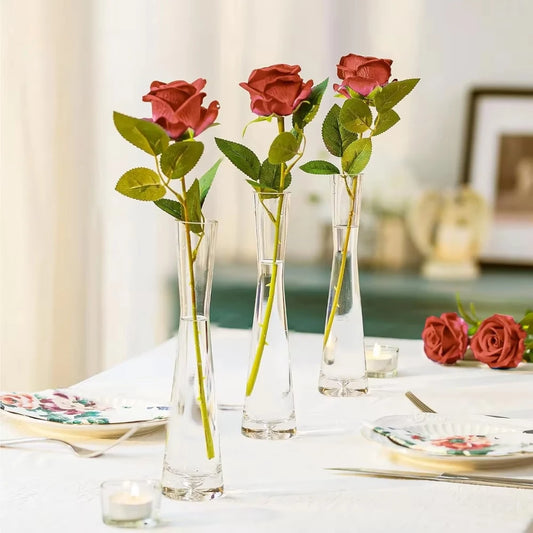 Glass Bud Vases for Centerpieces Set of 36, Handmade Modern Clear Small Skinny Decorative, Vases