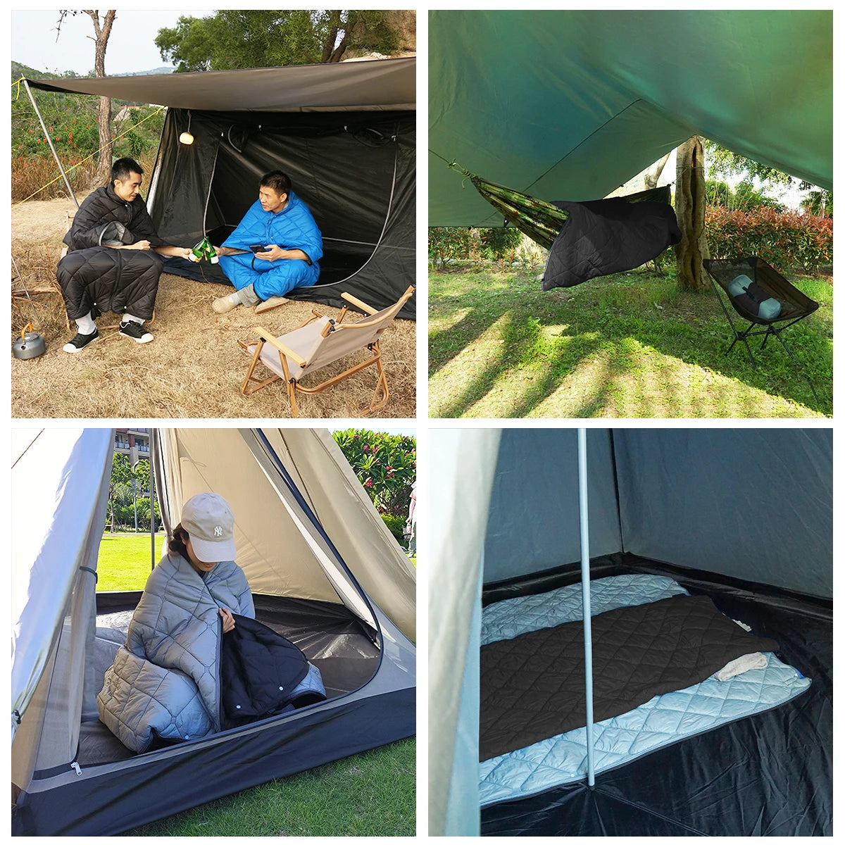 3 in 1 Tourist Sleeping Bag Poncho Quilt Blanket Camping Sleeping Bags Gears For Outdoor Camp Trekking Backpacking Tourism