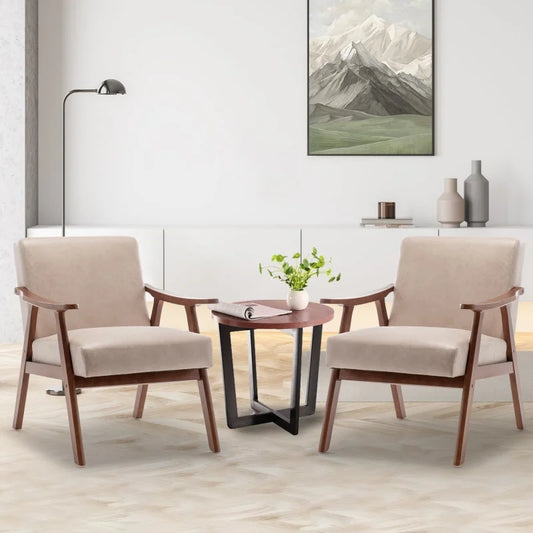 High-Quality Modern Living Room Chair Comfortable Backrest Wood Frame for Home Luxury Thick Seat Desk Chair Elegant Lounge Chair