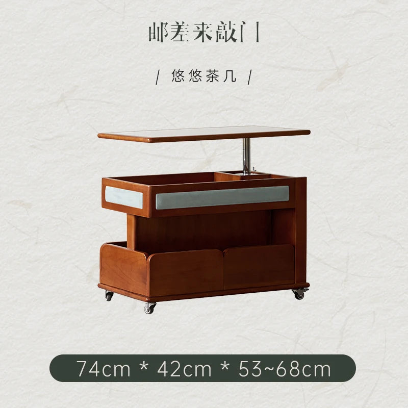 Cabinet Wood Coffee Table Lift Portable Walnut Design Living Room Side Table Folding Modern Luxury Mesa De Centro Sala Furniture