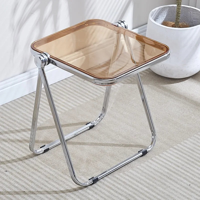 Folding Side Table - Fashionable Transparent Coffee Table for Living Room Sofa Corner & Balcony Coffe Table