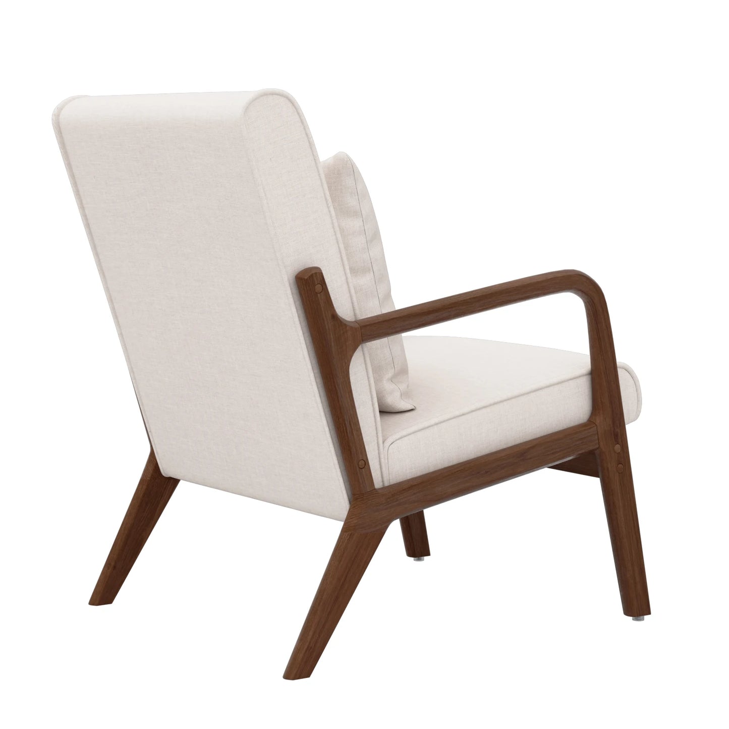 Modern Accent Mid Century Living Room Chairs with Lumbar Pillow Upholstered Comfy Rocking Chair With Wood Frame For Bedroom