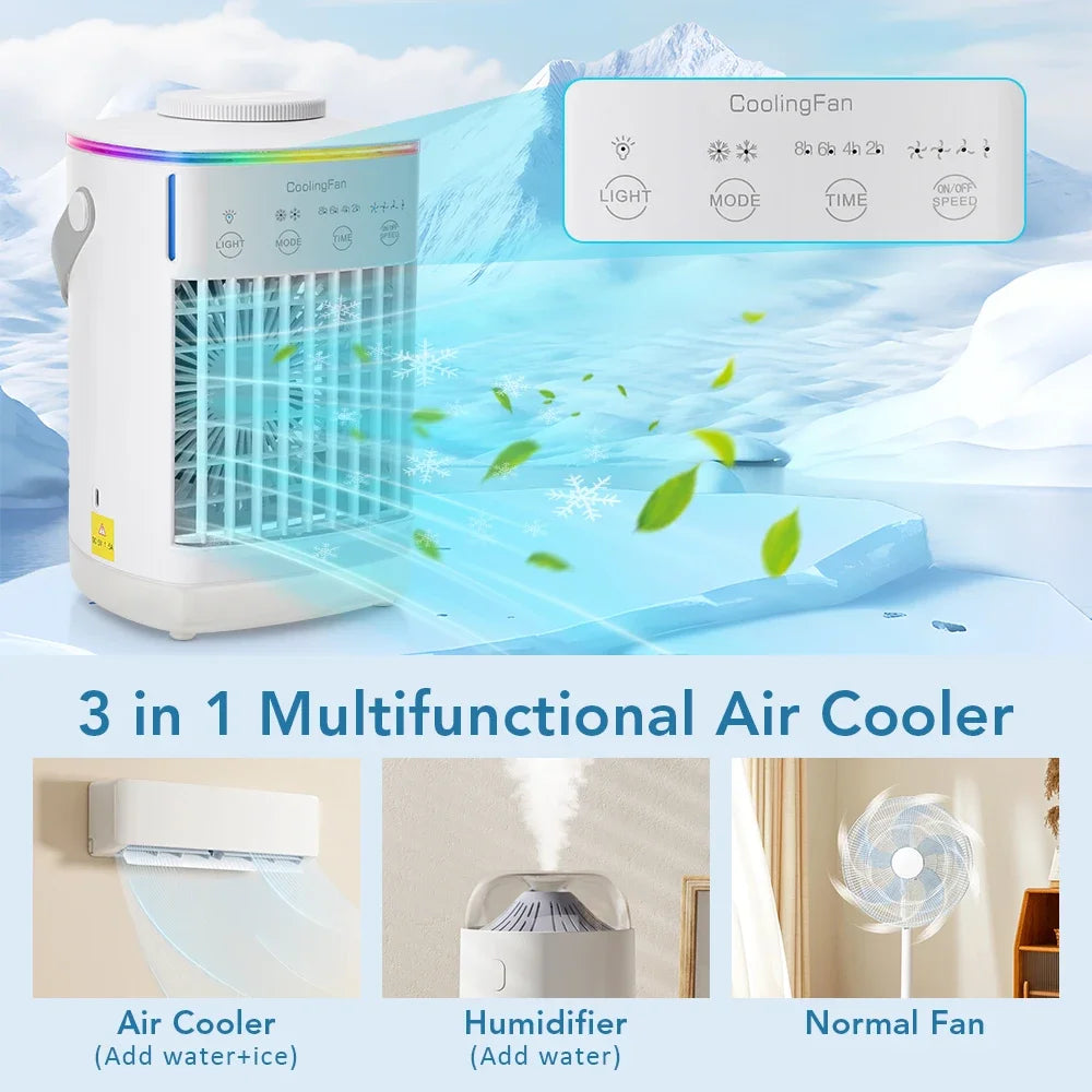 Portable Air Conditioner Fan Refrigeration Cooling Fan for Home Dormitory Mobile Cold Air Water-Cooled Small Conditioner Amagi