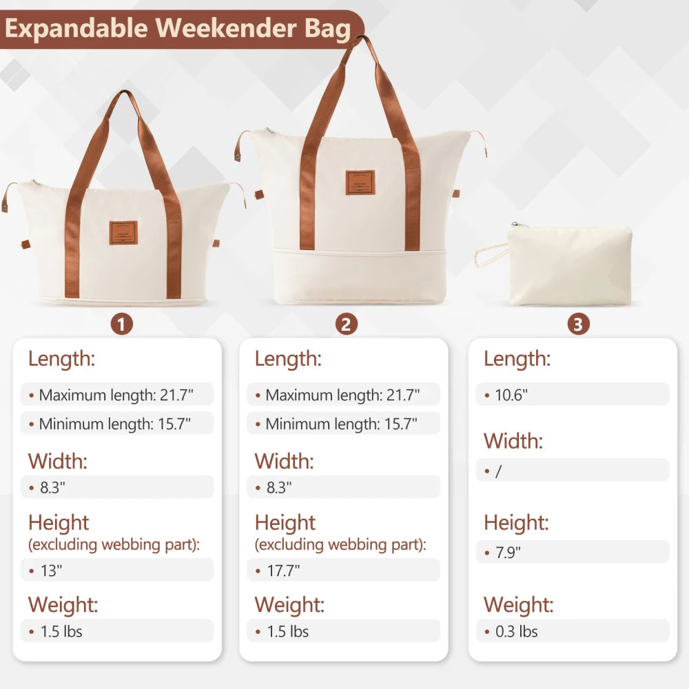 Hardshell Luggage Sets 6 Piece Suitcase Set Expandable Lightweight Suitcases with Wheels TSA Lock for Men Women White Brown