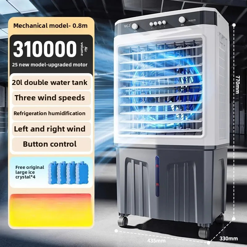 Fan Refrigeration Household Air Cooler Small Water Cooling  Mobile Industrial Water Air Conditioner Kitchen Air Conditioner Fan