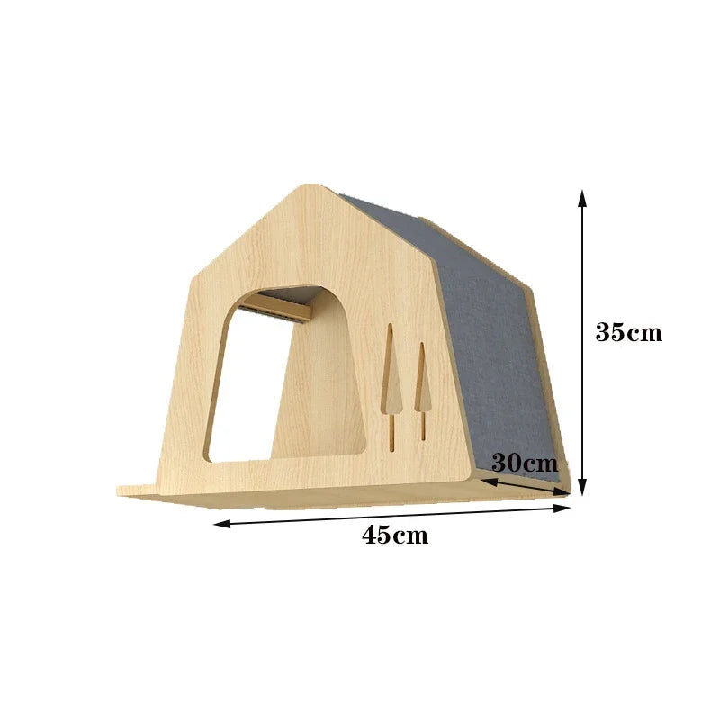 Wooden Wall Climbing Set for Cat, Tree Tower, Pet Accessories, Training Supplies, DIY, Match Your Own, Villa, Products