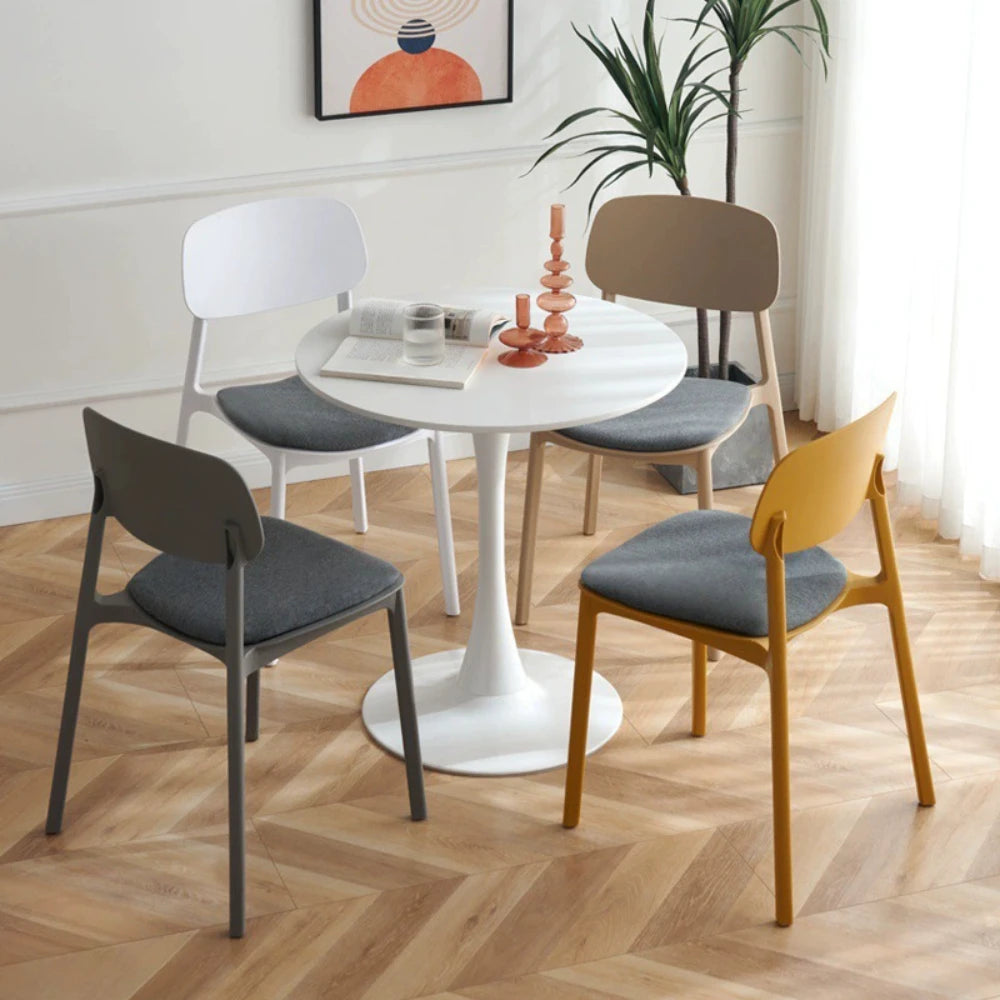 White Round Coffee Table Modern Minimalist Design Multi-Purpose for Small Space Living Room Balcony Bedroom Household Furniture