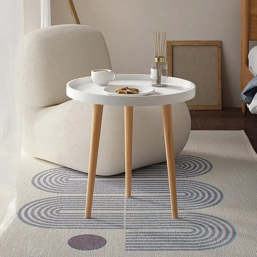 Modern Solid Wood Legs Coffee Table Living Room Sofa Side Table Bedroom Round Coffee Table Living Room Furniture Decoration