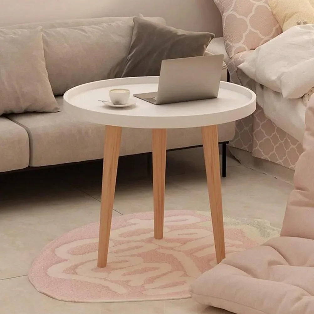 Modern Solid Wood Legs Coffee Table Living Room Sofa Side Table Bedroom Round Coffee Table Living Room Furniture Decoration