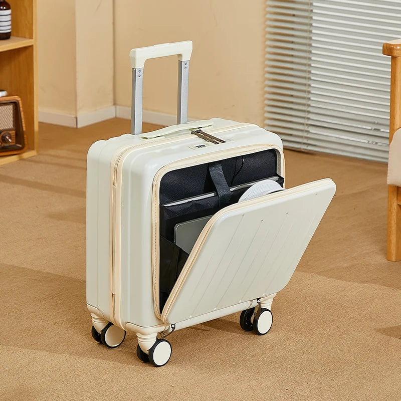 18 inches Suitcase Light Weight Suitcase Large Capacity Travel Case Spinner Wheels Suitcase Small Luggage Compartment