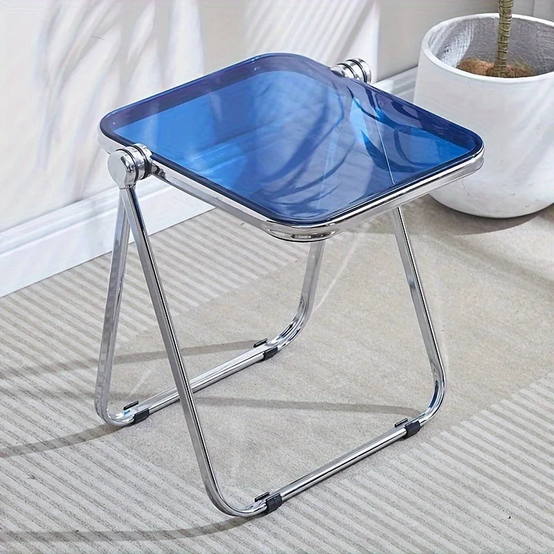 Folding Side Table - Fashionable Transparent Coffee Table for Living Room Sofa Corner & Balcony Coffe Table
